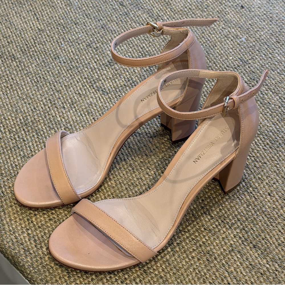 Stuart Weitzman Leather Block Heel